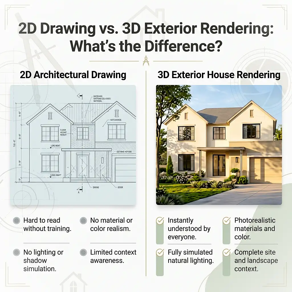 2d-drawing-vs-3d-exterior-house-rendering-comparison